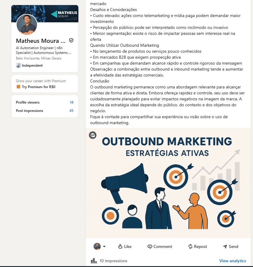 Full LinkedIn Post Generated by AI