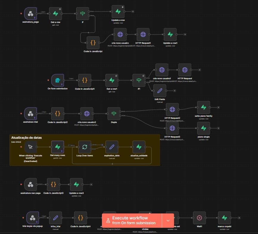 n8n Payment Workflow - Automated subscription and user status management via Getwat API